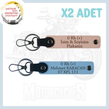 Yavruağzı-Gök Mavi, Asfalt Şampiyonlarına Özel, Isim Plaka ve 0 (+) Kan Grubu Yazılı 2'li Anahtarlık