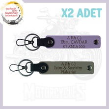 Kül Gri-Mor Menekşe, Hız Severlere, Isim Plaka ve A Rh - Kan Grubu Yazılı 2'li Anahtarlık, Hediyelik