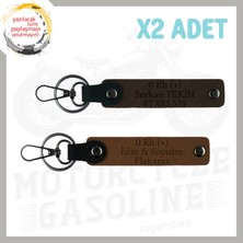 A. Kahve-K. Kahve, Motor Severe, Isim Plaka ve 0 (+) Kan Grubu Yazılı Anlamlı Hediye 2'li Anahtarlık