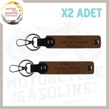 Açık Kahve, Hız Severlere, Isim Plaka ve 0+ Kan Grubu Yazılı Özel Üretim 2'li Set Anahtarlık, Hediye