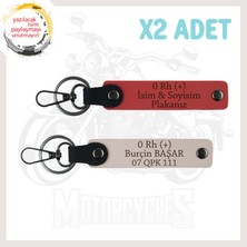 Nar Çiçeği-Pudra, Motor Tutkunlarına Özel Isim Plaka ve 0 Rh (+) Yazılı Özel Üretim 2'li Anahtarlık