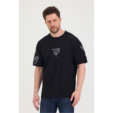 Bisiklet Yaka Oversize Ön ve Arka Baskılı Salaş Unisex T-Shirt