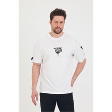 Bisiklet Yaka Oversize Ön ve Arka Baskılı Salaş Unisex T-Shirt