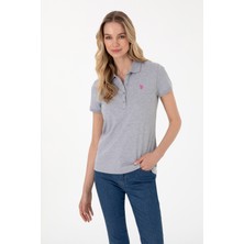 U.s. Polo Assn. Kadın Gri Melanj Tişört Basic 50300830-VR086
