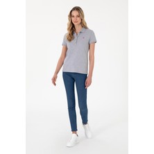 U.s. Polo Assn. Kadın Gri Melanj Tişört Basic 50300830-VR086