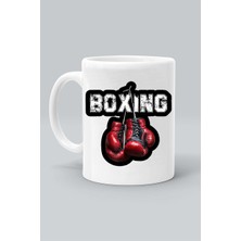 Boxıng Boks Kırmızı Eldiven Desen Baskılı Klasik Beyaz Kupa Bardak