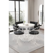 Zümrüt Mutfak Yemek Masası Yuvarlak Mutfak Masası 4 Kişilik Mutfak Masası