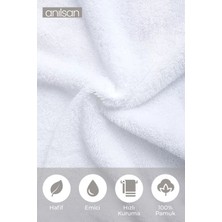 10'lu Beyaz El Havlusu - 50x90 Cm, 225 Gr, %100 Pamuk, Spa Ve Otel Havlusu, Günlük Kullanıma Uygun