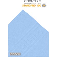 2'li Mavi Greek El Havlusu - 50x90 Cm, 225 Gr, %100 Pamuk, Spa Ve Otel Havlusu, Günlük Kullanıma Uygun