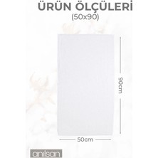 6'lı Beyaz El Havlusu - 50x90 Cm, 225 gr, %100 Pamuk, Spa Ve Otel Havlusu, Günlük Kullanıma Uygun