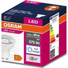 Osram LED Value PAR16 6.9W 6500K Bembeyaz Işık GU10 4 Adet