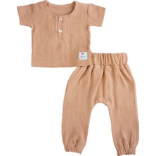 Kız Erkek Bebek ve Çocuk Kısa Kollu Müslin Ikili Takım