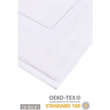 Anılsan 4'lü beyaz ayak havlusu - 50x70  cm , 245 gr,  pamuk, spa ve otel banyo paspası, günlük kullanıma uygun