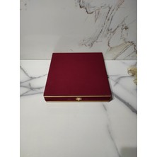 Dm Porselen Kadife Kutu 38 cm Tabak Bordo