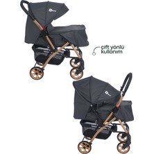 Be-Be Turnahome Active Çift Yönlü Tam Yatış Pozisyonlu Pratik Katlanır Mama Tablalı Bebek Arabası