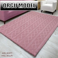 Örgü Model Kumaştan Welsoft Lastikli Halı Örtüsü