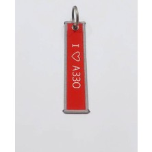 I Love 330 Airbus Baskılı Bez Anahtarlık