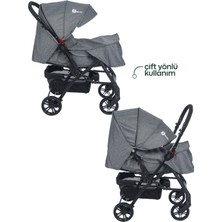 Be-Be Active Travel Çift Yön Tam Yatış Pozisyonlu Pratik Katlanır Mama Tablalı Pusetli Bebek Arabası