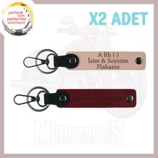 Yavruağzı-F Yeşil, Motor Severlere, Isim Plaka ve A Rh (-) Kan Grubu, Özel Tasarım 2'li Anahtarlık