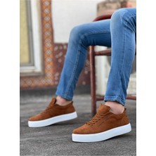 BA0104 Bağcıklı Taba Süet Beyaz Taban Spor Klasik Erkek Ayakkabı