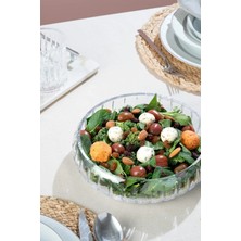 Luna ✨ Şık Desenli Cam Salata & Sunum Kasesi – Geniş Hacimli, Zarif Tasarım! 🥗🍝