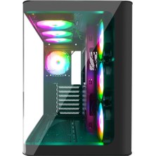 Rampage Loopy Plus Siyah 7*12CM Argb Fan 950W 80 Plus Standart Temperli Cam Kumandalı Atx Mid-T Gaming Oyuncu Kasası