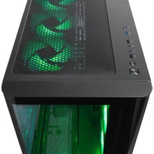 Rampage Loopy Plus Siyah 7*12CM Argb Fan 950W 80 Plus Standart Temperli Cam Kumandalı Atx Mid-T Gaming Oyuncu Kasası