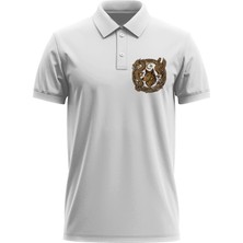 Erkek Slim Fit Dar Kesim Pamuklu Yumuşak Doku Nefes Alan Kumaş Istanbul Baskı Polo Yaka Tişört