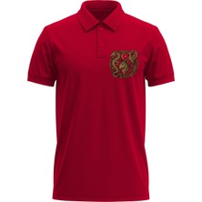 Erkek Slim Fit Dar Kesim Pamuklu Yumuşak Doku Nefes Alan Kumaş Istanbul Baskı Polo Yaka Tişört
