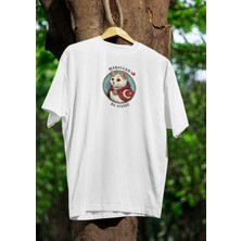 Masallah Bu Pisike Bisiklet Yaka Yüksek Kalite Baskılı T-Shirt