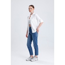 Sienza | Kadın Oversize Basic Gömlek - Rahat Kalıp, Düğmeli Uzun Kollu Günlük Gömlek