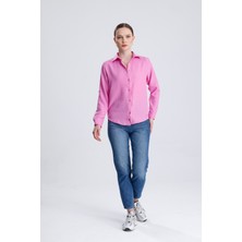 Sienza | Kadın Oversize Basic Gömlek - Rahat Kalıp, Düğmeli Uzun Kollu Günlük Gömlek