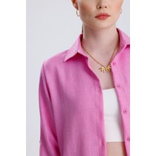 Sienza | Kadın Oversize Basic Gömlek - Rahat Kalıp, Düğmeli Uzun Kollu Günlük Gömlek