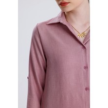 Sienza | Kadın Oversize Basic Gömlek - Rahat Kalıp, Düğmeli Uzun Kollu Günlük Gömlek