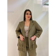 Büyük Beden 2 Li Ceketli ve Pantolonlu Takım