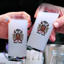 Hediyemen Renkli Spesial İsim Yazılı Hediyelik İkili Rakı Bardağı Seti