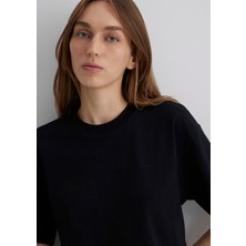 Mavi Mavi Nakışlı Siyah Basic Tişört 1613225-900