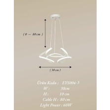 Ey Shop Modern Drone Model 3 Renk (Beyaz / Sarı / Günışığı) Lüks LED Avize