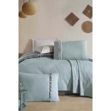 Butik Tek Kişilik Püsküllü Pike Takımı Bohamline V9 Mint