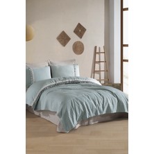 Butik Tek Kişilik Püsküllü Pike Takımı Bohamline V9 Mint