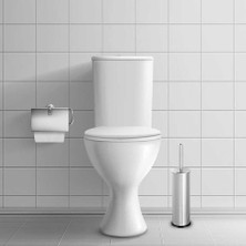 Bysevil Paslanmaz Çelik Wc Fırçalık | Sızdırmaz Krom Tuvalet Fırçası | Klozet Fırçası | Metal Saplı
