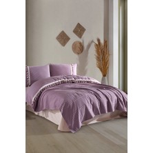 Butik Tek Kişilik Püsküllü Pike Takımı Bohamline V7 Lila
