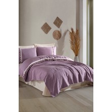 Butik Tek Kişilik Püsküllü Pike Takımı Bohamline V7 Lila