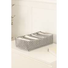 7 Bölmeli Gri Dolap Çekmece Içi Akordiyon Katlanır Çorap Kıyafet Çamaşır Düzenleyici Organizer