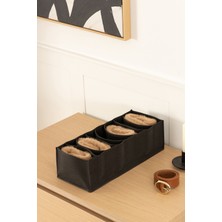 8 Bölmeli Siyah Dolap Çekmece Içi Akordiyon Katlanır Çorap Kıyafet Çamaşır Düzenleyici Organizer