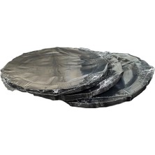 Omeyva Davet Parti Sunum Doğum Günü Siyah Renkli Sert Plastik Mika Tabak - 22  cm . -6 Adetlik 3 Paket