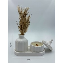 Mango Kokulu, Özel Tasarım Mum Vazo ve Tepsi Aksesuar Seti
