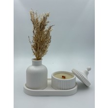 Mango Kokulu, Özel Tasarım Mum Vazo ve Tepsi Aksesuar Seti