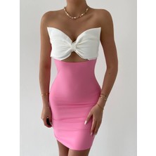 Fiyonklu Pembe Elbise