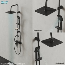 🚿Neptune Mat Siyah 2 Fonksiyonlu Robot Duş Seti Yağmurlama